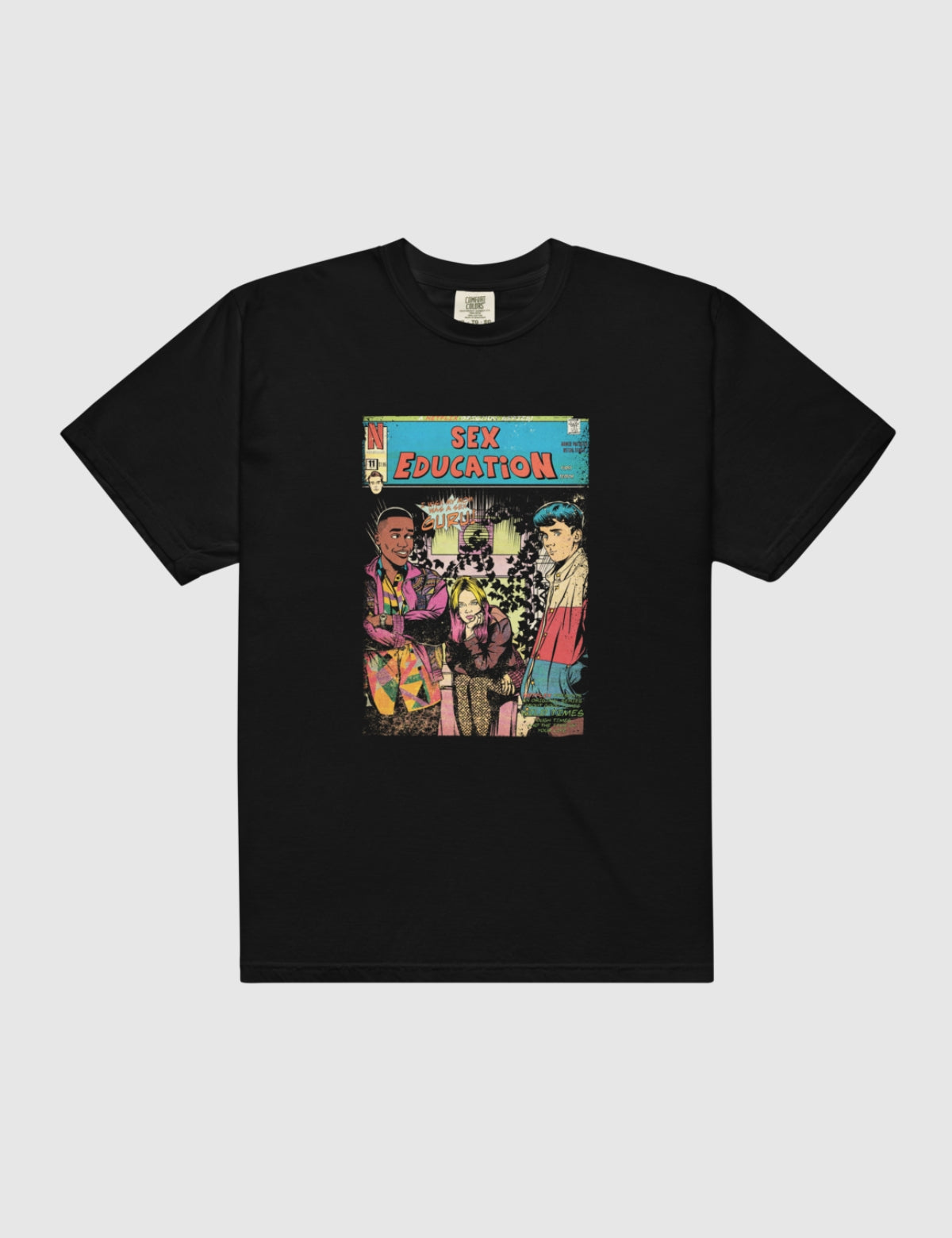 Sex Education Blue Comic Unisex Heavyweight T-Shirt [Black] Hoodie, Sweatshirt | CiraTrend.com (Image 1)
