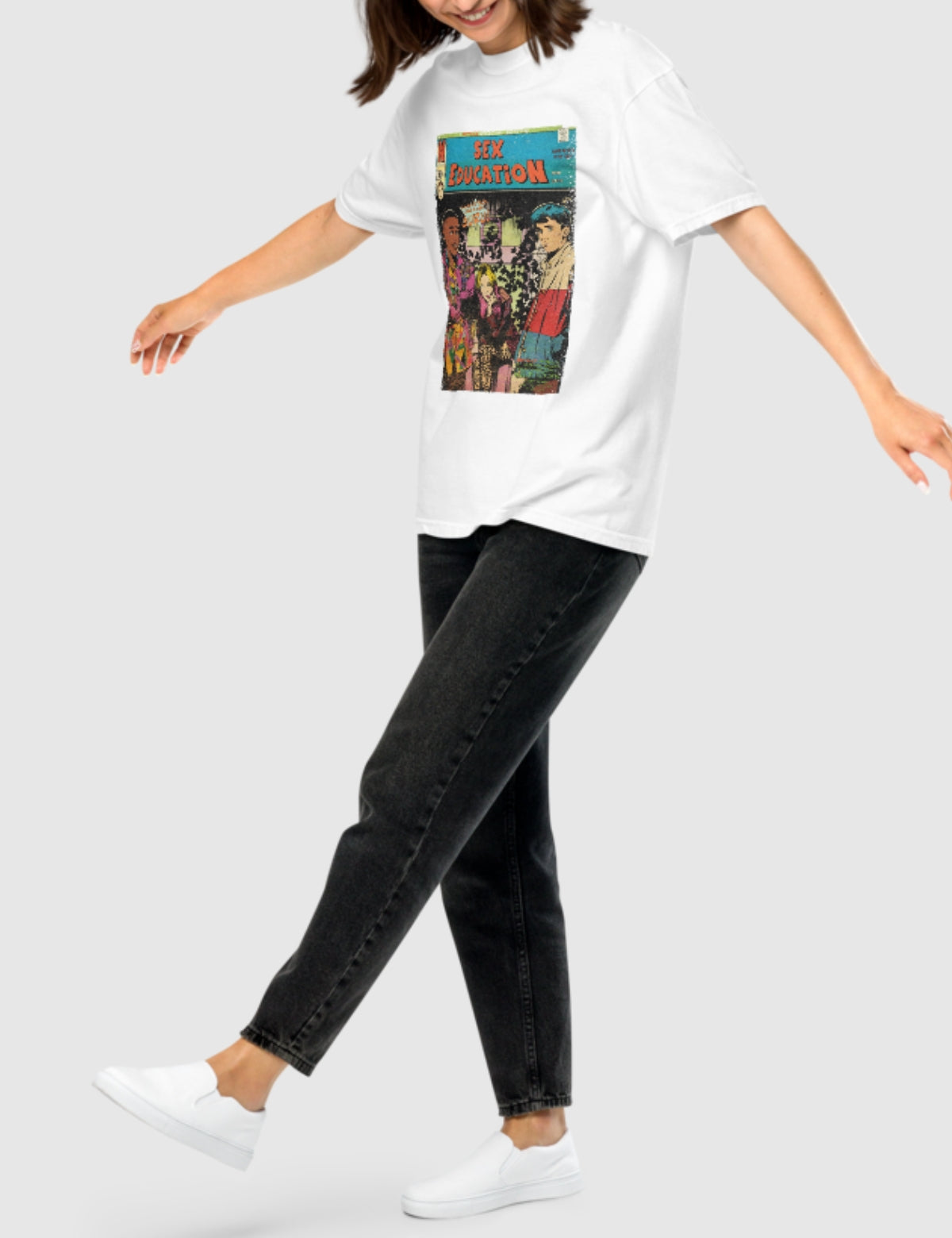 Sex Education Blue Comic Unisex Heavyweight T-Shirt [White] Hoodie, Sweatshirt | CiraTrend.com (Image 2)