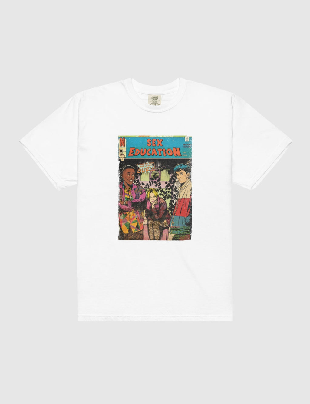 Sex Education Blue Comic Unisex Heavyweight T-Shirt [White] Hoodie, Sweatshirt | CiraTrend.com (Image 1)