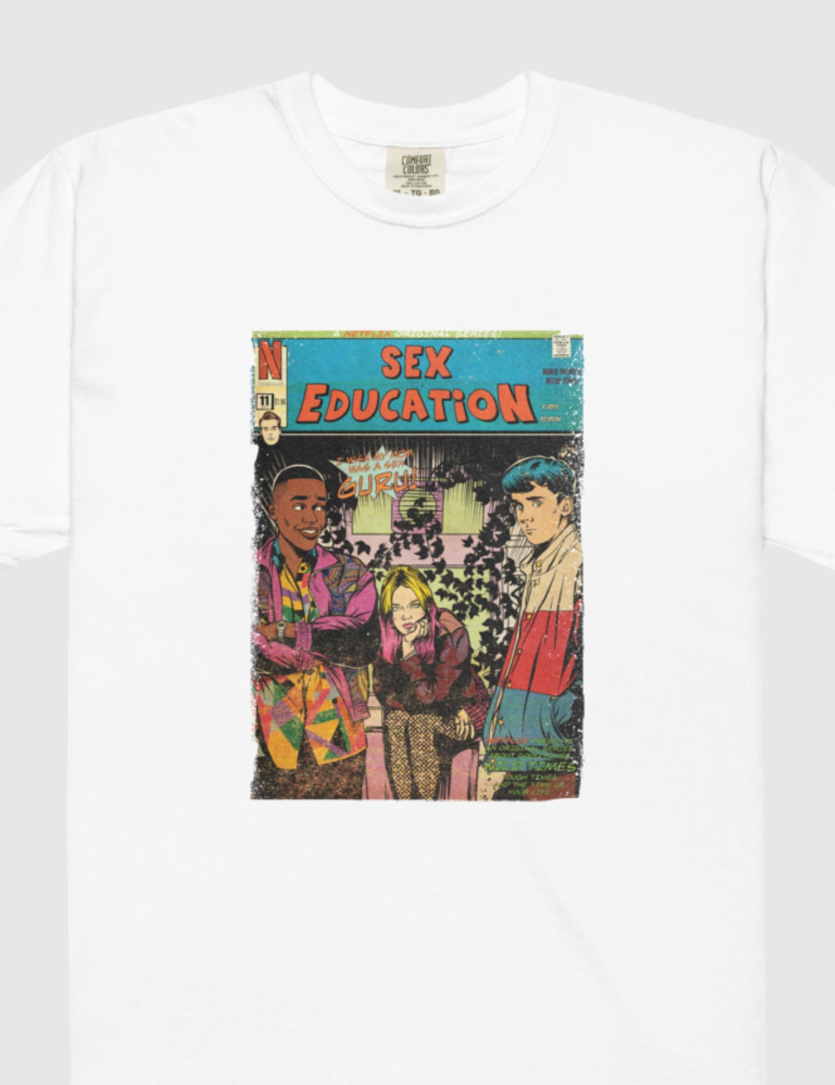 Sex Education Blue Comic Unisex Heavyweight T-Shirt [White] Hoodie, Sweatshirt | CiraTrend.com (Image 3)