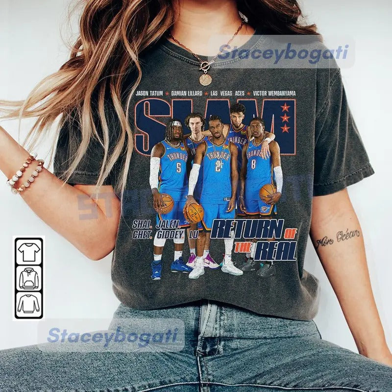 Shai SGA Josh Giddey Chet Holmgren Jalen OKC Thunder Basketball T Shirt Hoodie, Sweatshirt | CiraTrend.com