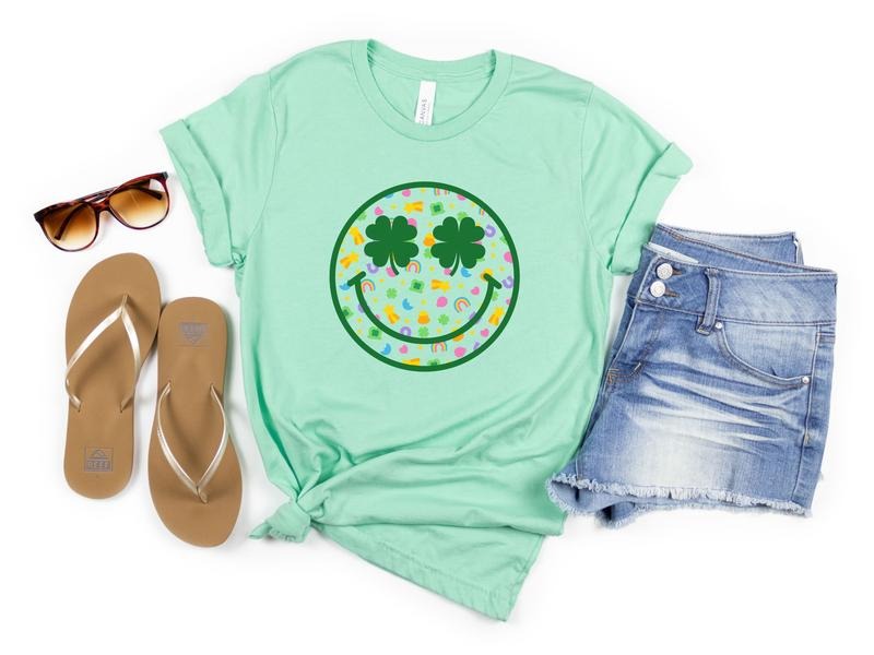 Shamrock Happy Face TShirt Hoodie, Sweatshirt | CiraTrend.com