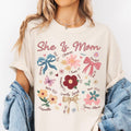 She Is Mom Shirt, Boho Floral Mama Sweatshirt, Mother's Day 2025 Gift, Christian Mama, Floral Spring, Bible Verse Shirt,...