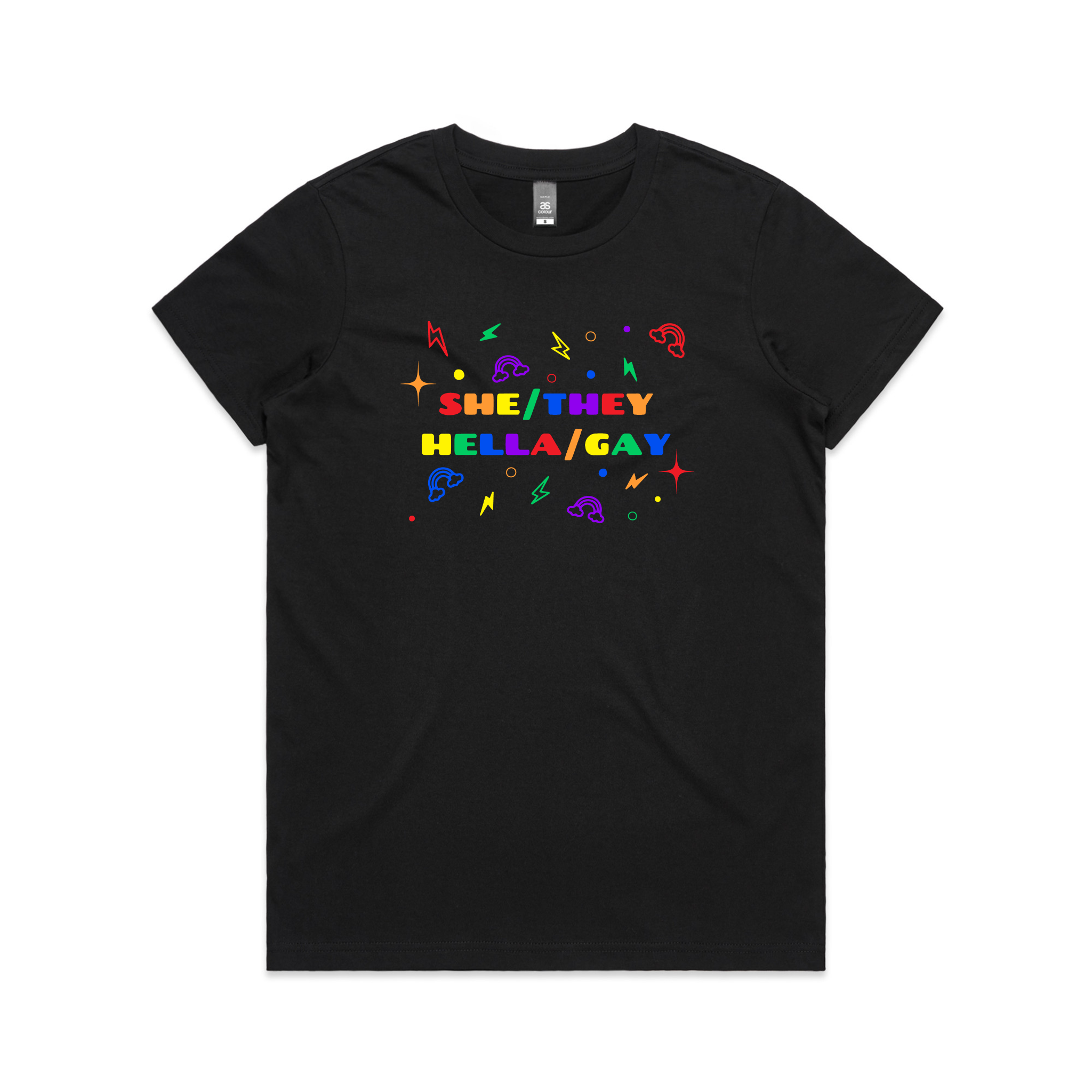 She/They Hella/Gay Tee Hoodie, Sweatshirt | CiraTrend.com (Image 2)