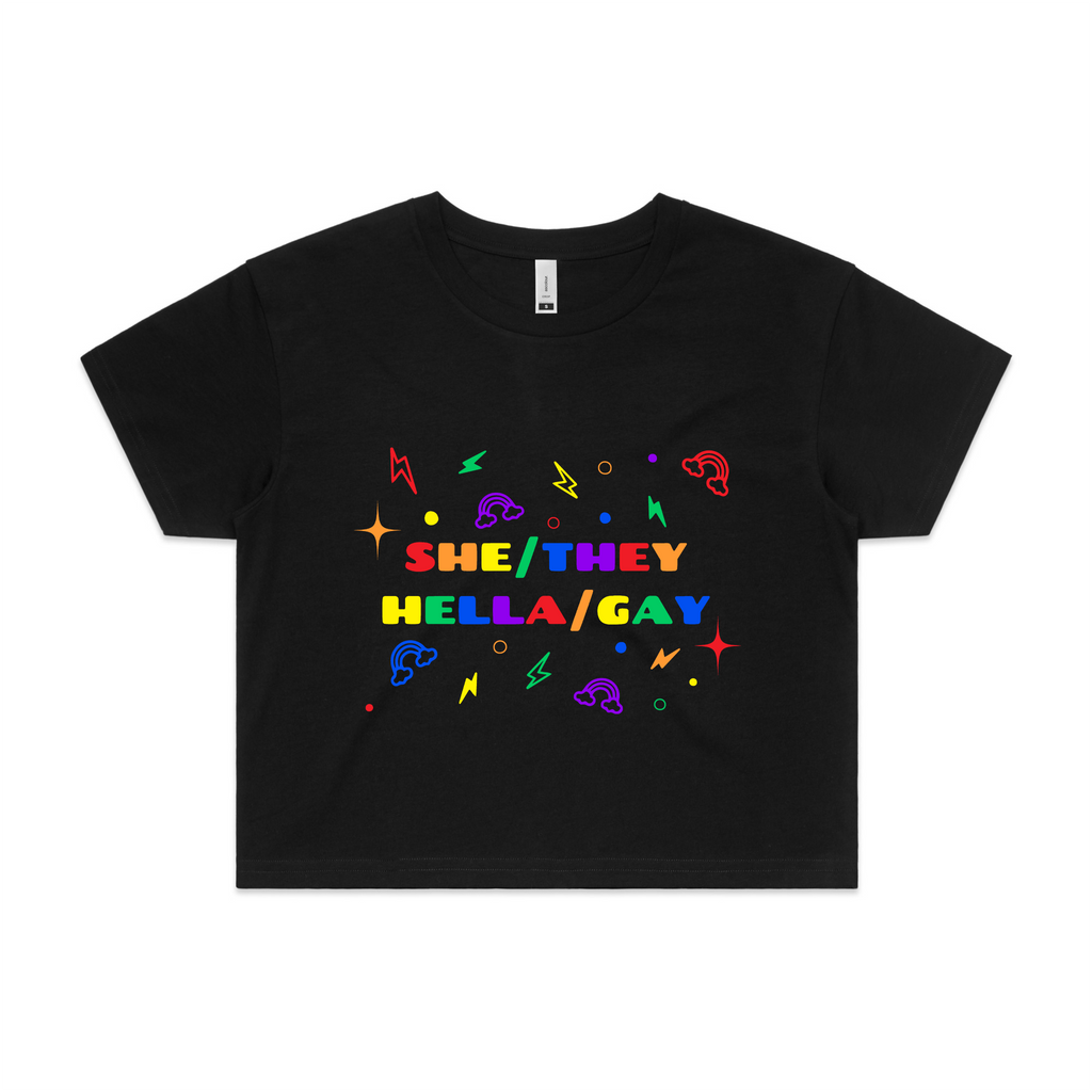 She/They Hella/Gay Tee Hoodie, Sweatshirt | CiraTrend.com (Image 3)