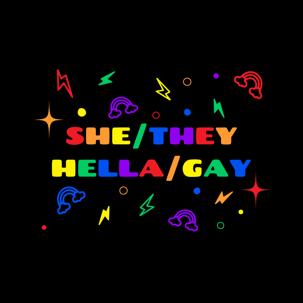 She/They Hella/Gay Tee Hoodie, Sweatshirt | CiraTrend.com (Image 5)