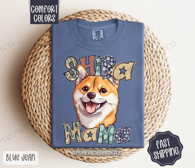 Shiba Mama Comfort Colors, Dog Mom Tee, Cute Dog Mama Women's Tshirt Hoodie, Sweatshirt | CiraTrend.com