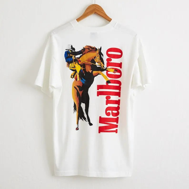 Shirt 1990s Marlboro Cowboy Pocket T Shirt Double Sided Wild West Collection  T-shirt, sweater and Hoodie 2 sides Sweatshirt
