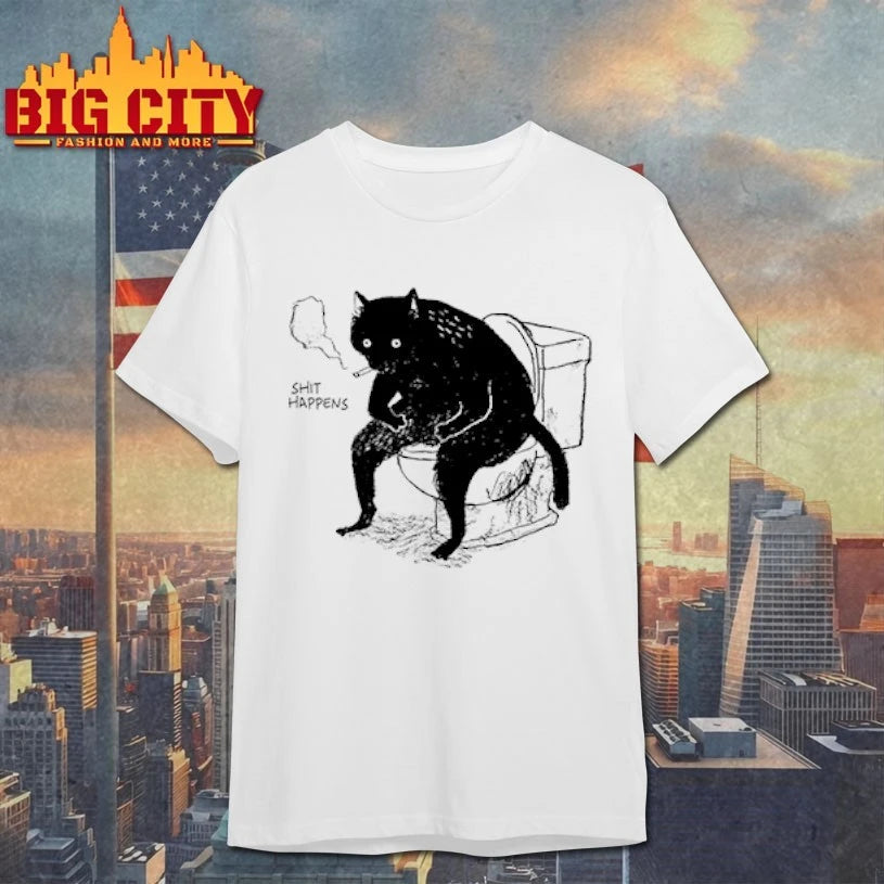 Shit Happens Black Cat smoke shirt