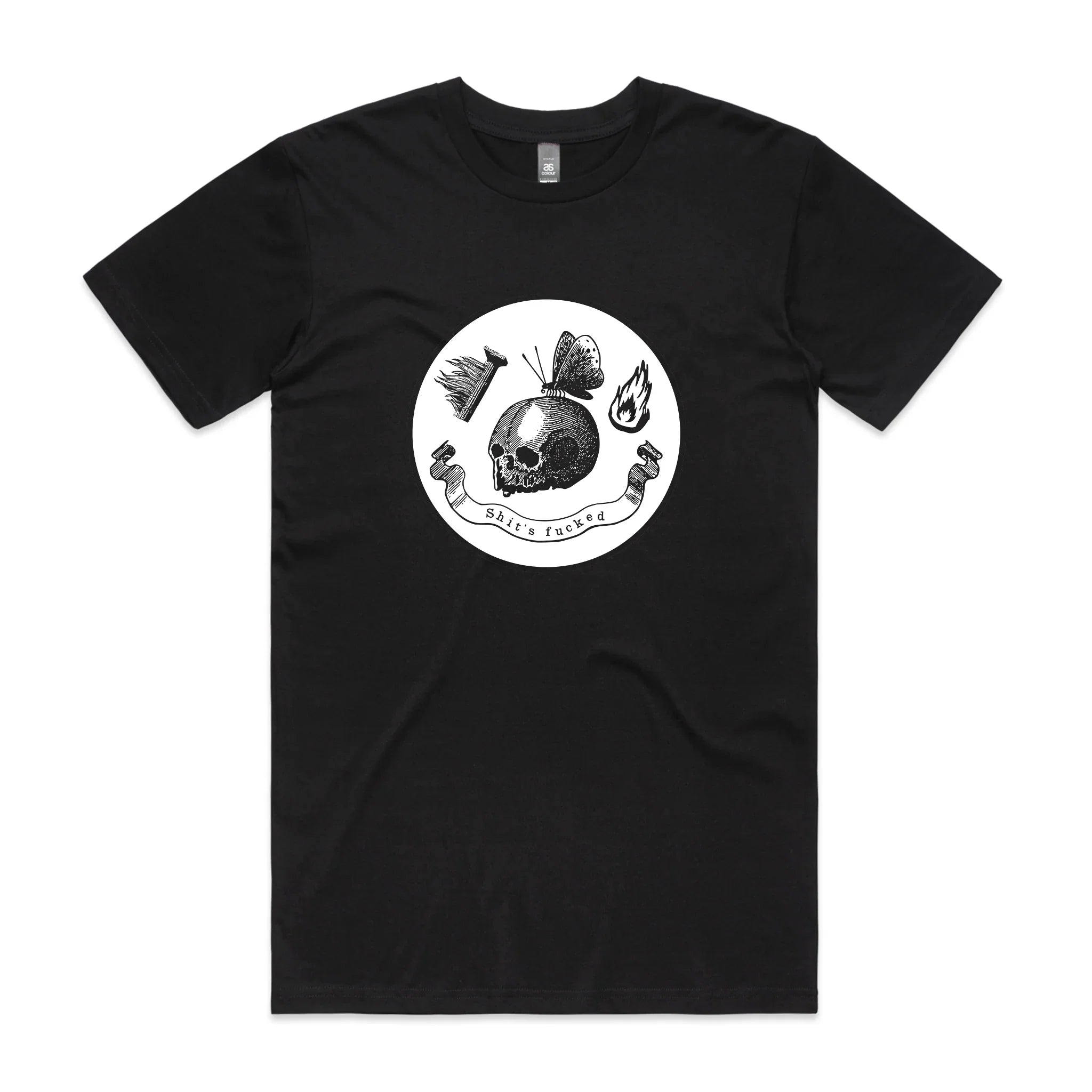 Shit's Fucked Skull Tee Hoodie, Sweatshirt | CiraTrend.com (Image 1)