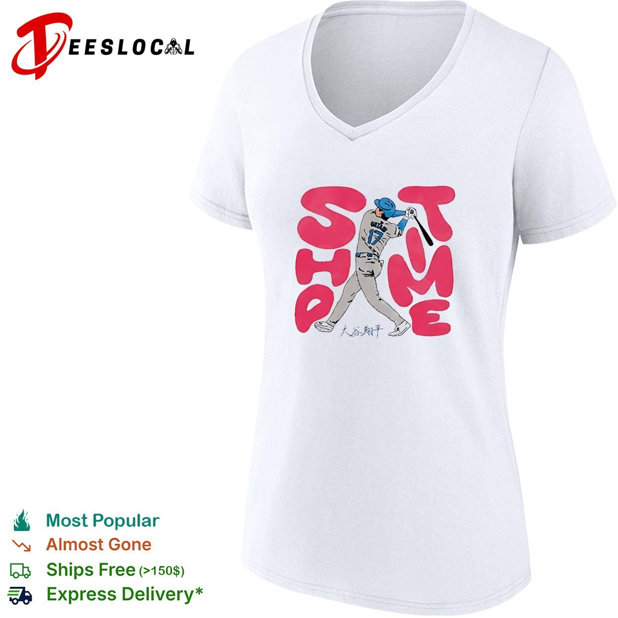 Shohei Ohtani Sho Time Los Angeles Dodgers Baseball slugger swing shirt