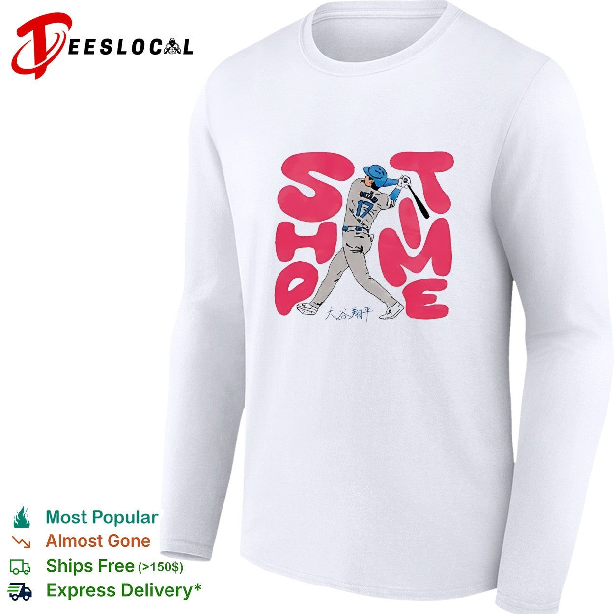 Shohei Ohtani Sho Time Los Angeles Dodgers Baseball slugger swing shirt