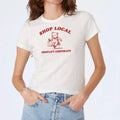 Shop Local Iconic Slogan Baby T-shirt, 90s Aesthetic Vintage Tee Trending Print Top Unisex Heavy Cotton Tee Hoodie,...