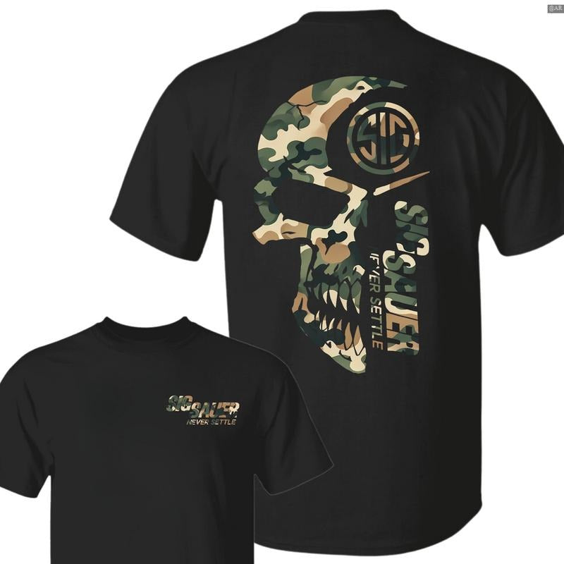 Sig Sauer Never Set Black Double Sided T-shirt, Retro Crewneck, Gift For Lovers,, Trendy Top Hoodie, Sweatshirt
