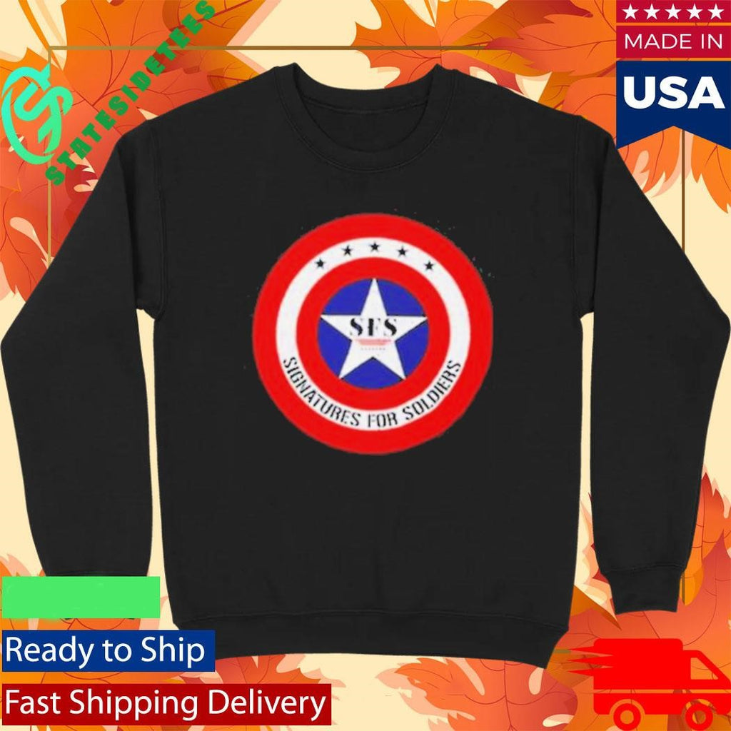 Signatures For Soldiers Patriotic Star Emblem Military Shirt
