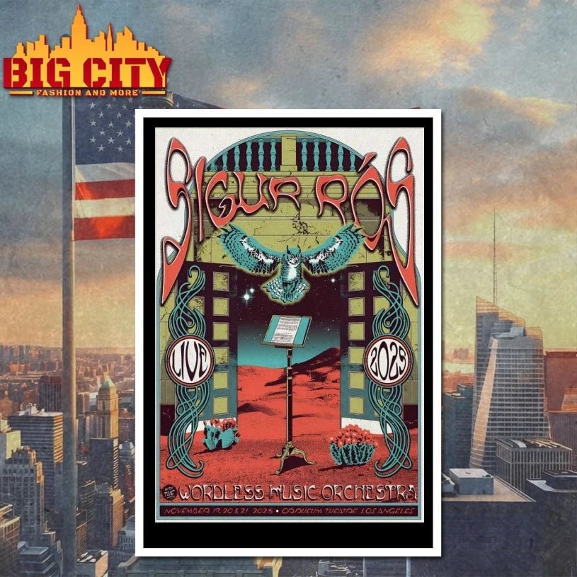Sigur Ros Nov 19-21 2025 Orpheum Theatre Los Angeles CA Poster shirt