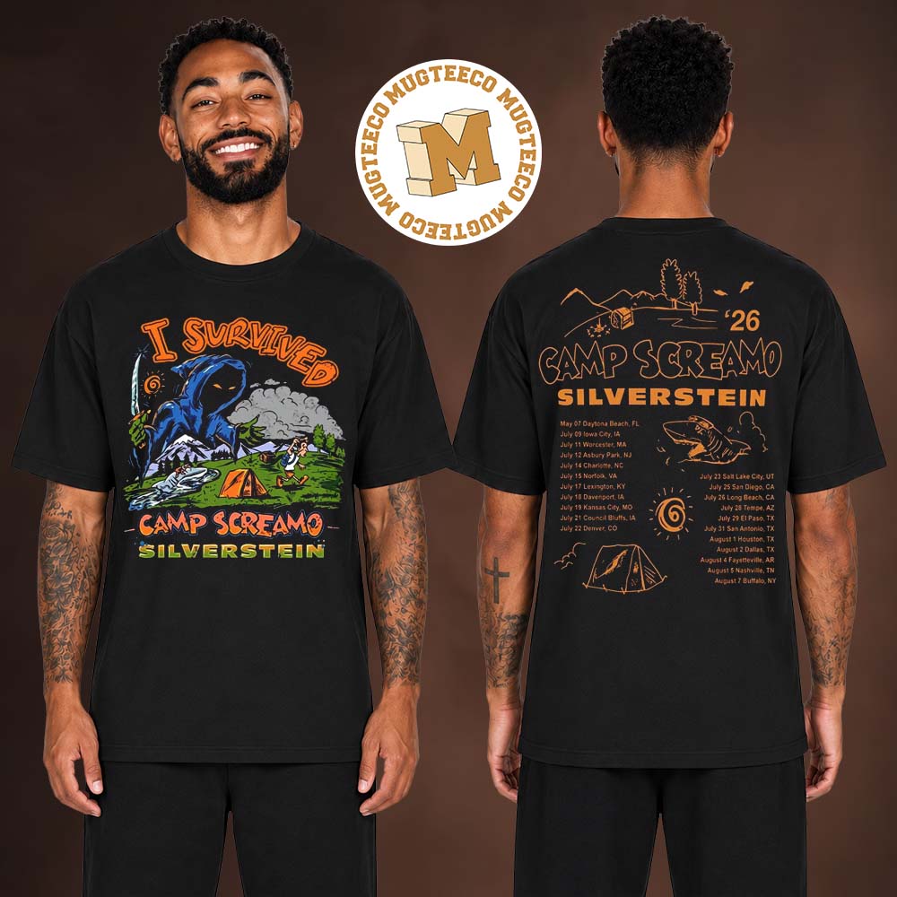 Silverstein Camp Screamo 2026 Tour Merch I Survived Camp Screamo Two Sided T-Shirt