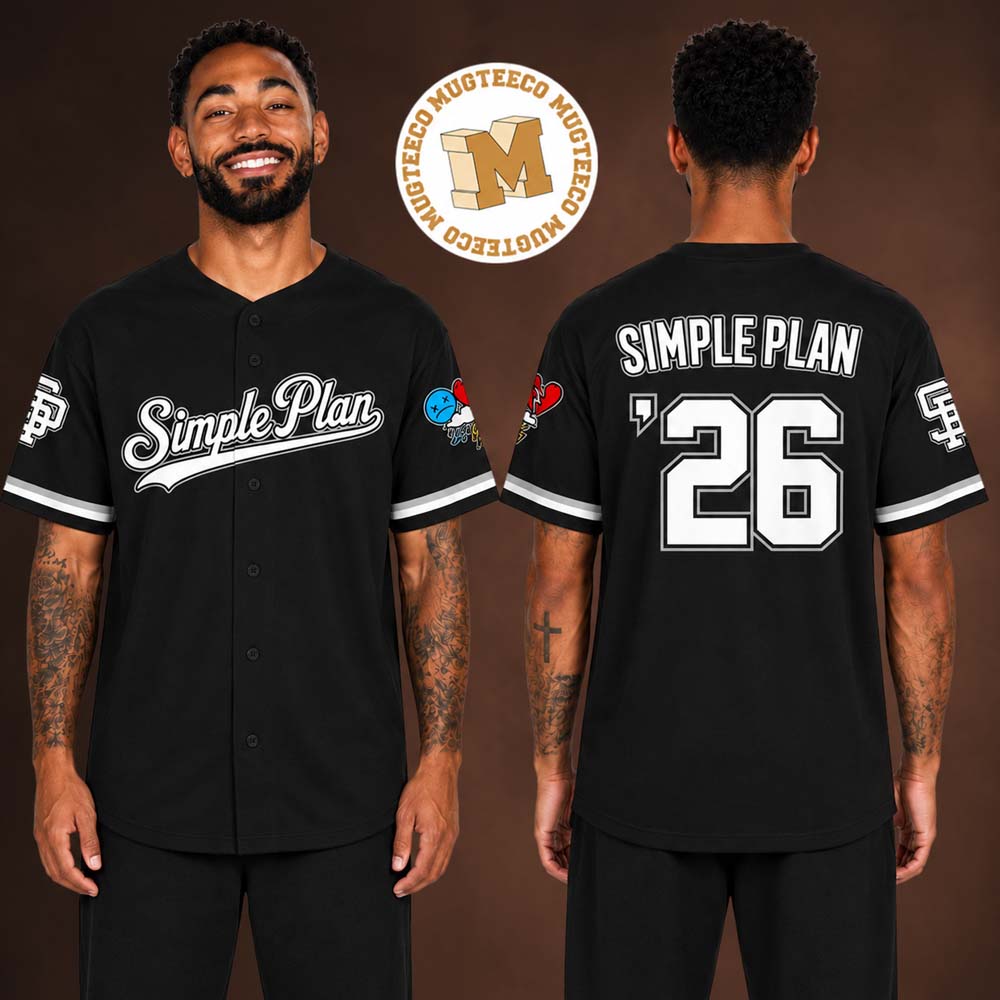 Simple Plan Lasvegas USA Bigger Than You Think Tour Merch Number 26 Two Sided Baseball Jersey