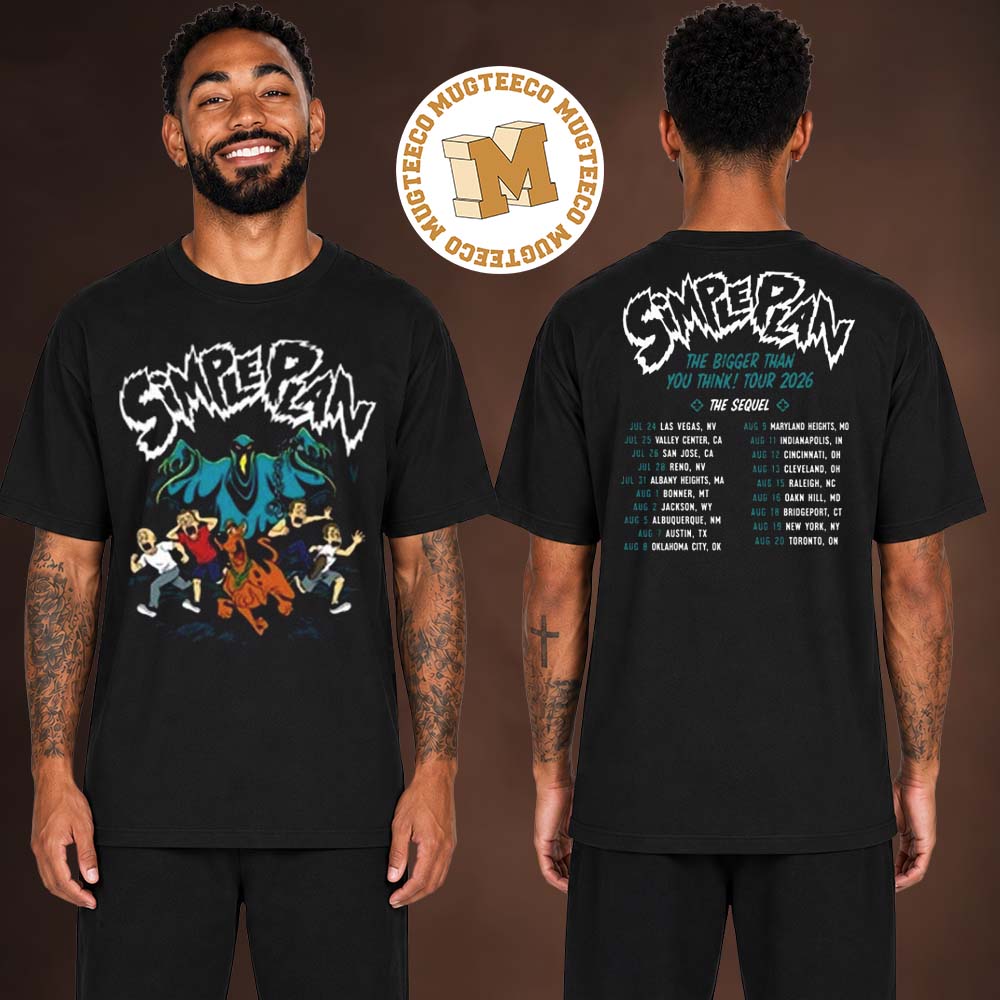 Simple Plan Lasvegas USA Bigger Than You Think Tour Scooby Doo Ghost Two Sided Unisex T Shirt