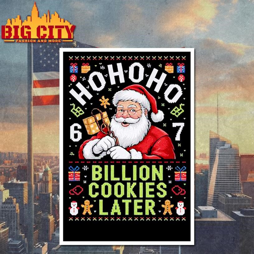 Six Seven Santa 6 7 Cookies For Funny Christmas 67 Meme Ugly Xmas Shirt