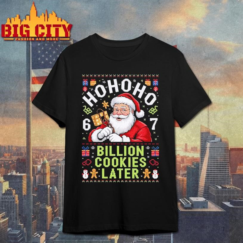 Six Seven Santa 6 7 Cookies For Funny Christmas 67 Meme Ugly Xmas Shirt