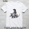 Skeleton Cowboy Riding an Armadillo Western Graphic T Shirt