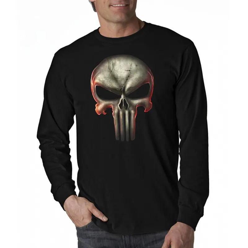 Skull 3D Graphic Long Sleeve T-Shirt Hoodie, Sweatshirt | CiraTrend.com