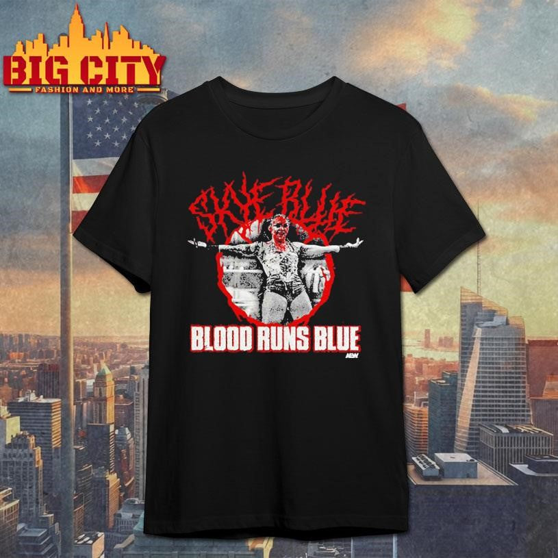 Skye Blue Blood Runs Blue Comfort Colors Shirt