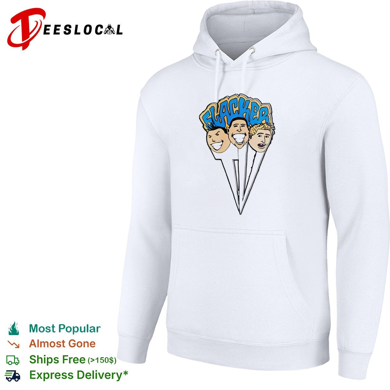 Slacker cartoon heads punk rock group shirt