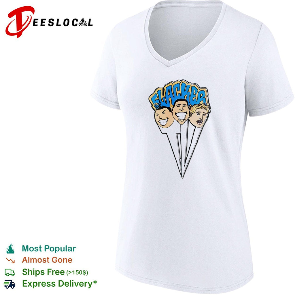 Slacker cartoon heads punk rock group shirt