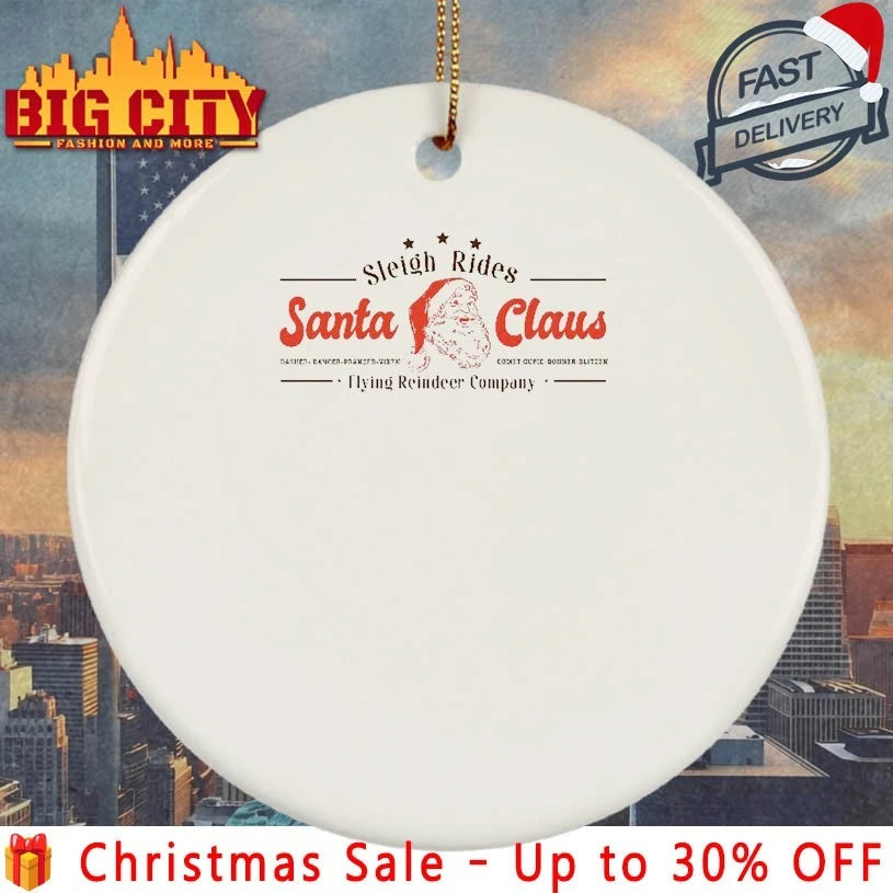 Sleigh Rides Santa Claus Flying reindeer company shirt