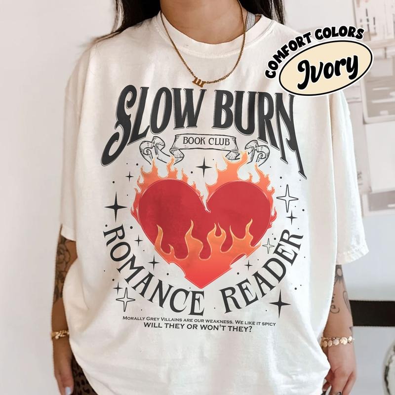 Slow Burn Book Club T-Shirt, Romance Reader Bookish Shirts, Morally Grey Book Inspired T Shirt, Gift For Bookish Hoodie,...