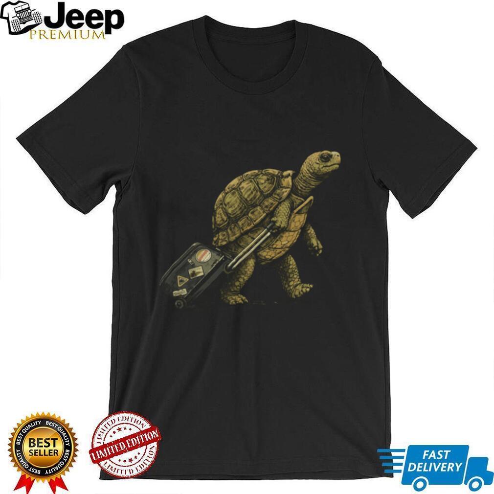 Slow Traveler Turtle Luggage Suitcase Illustration T Shirt