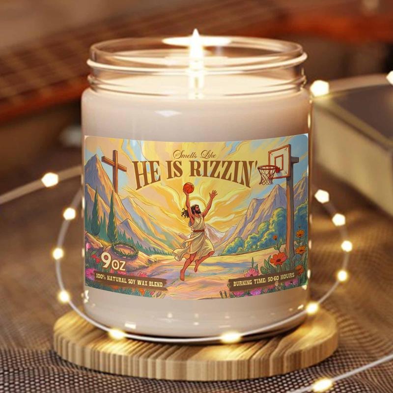 Smells Like He Is Rizzin' Candle, He is rizzin' Soy Candle, Cute Easter Gift, Gifts Soy Candles,Easter Soy Candle, Funny...