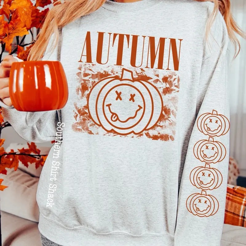 Smiley Autumn Sweatshirt T-Shirts, Hoodie | CiraTrend.com
