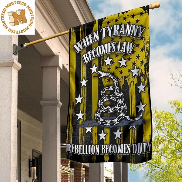 Snake When Tyranny Becomes Law Rebellion Becomes Duty Flag Vintage US Flag Garden Decor 2 Sides Garden House Flag