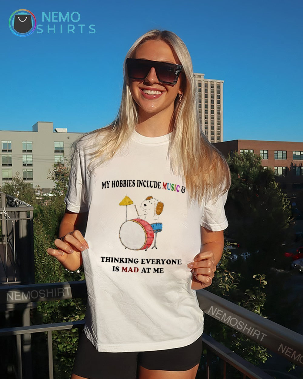 Snoopy my hobbies include music and thinking everyone is mad at me shirt