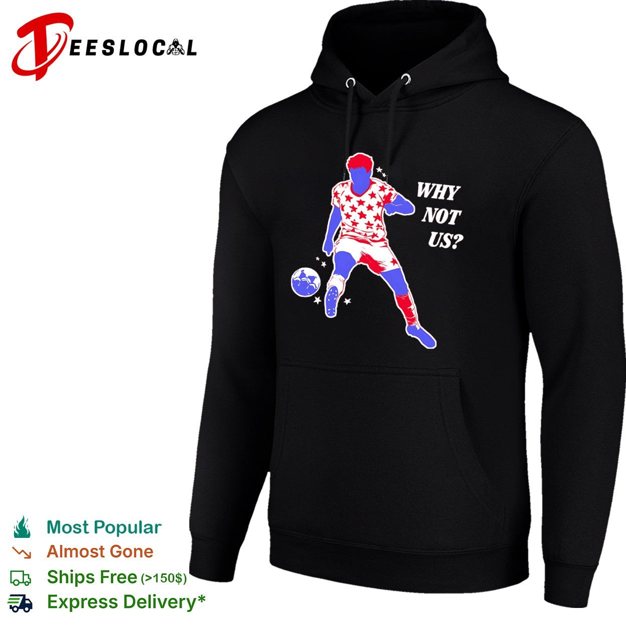 Soccer player star pattern why not us shirt