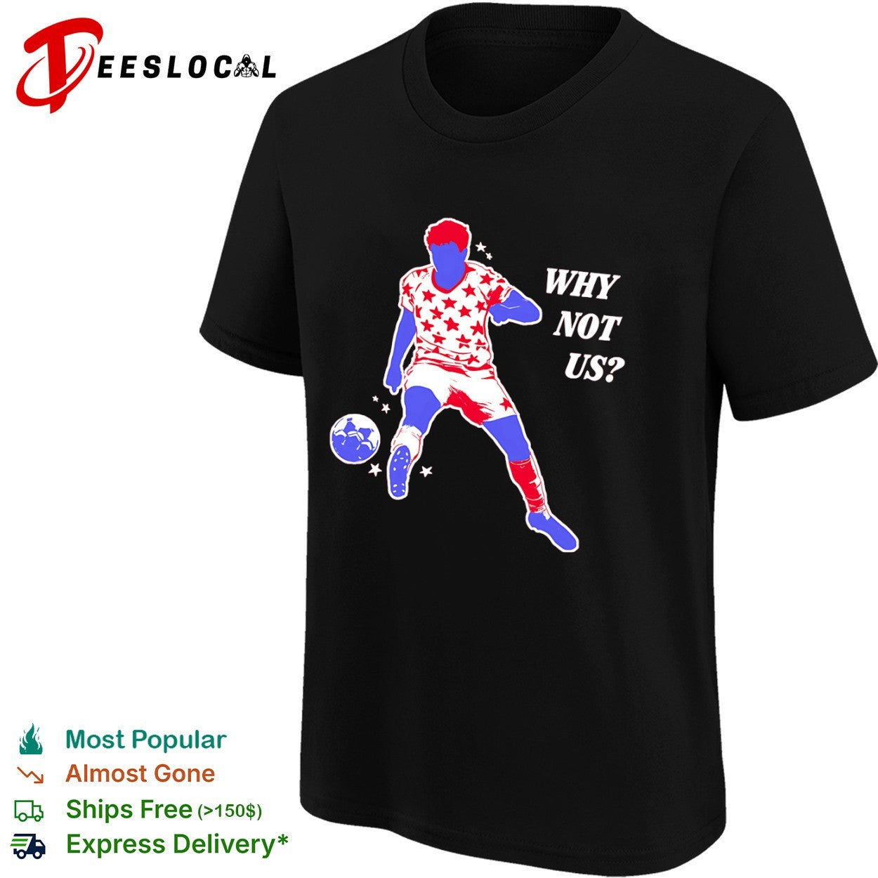 Soccer player star pattern why not us shirt
