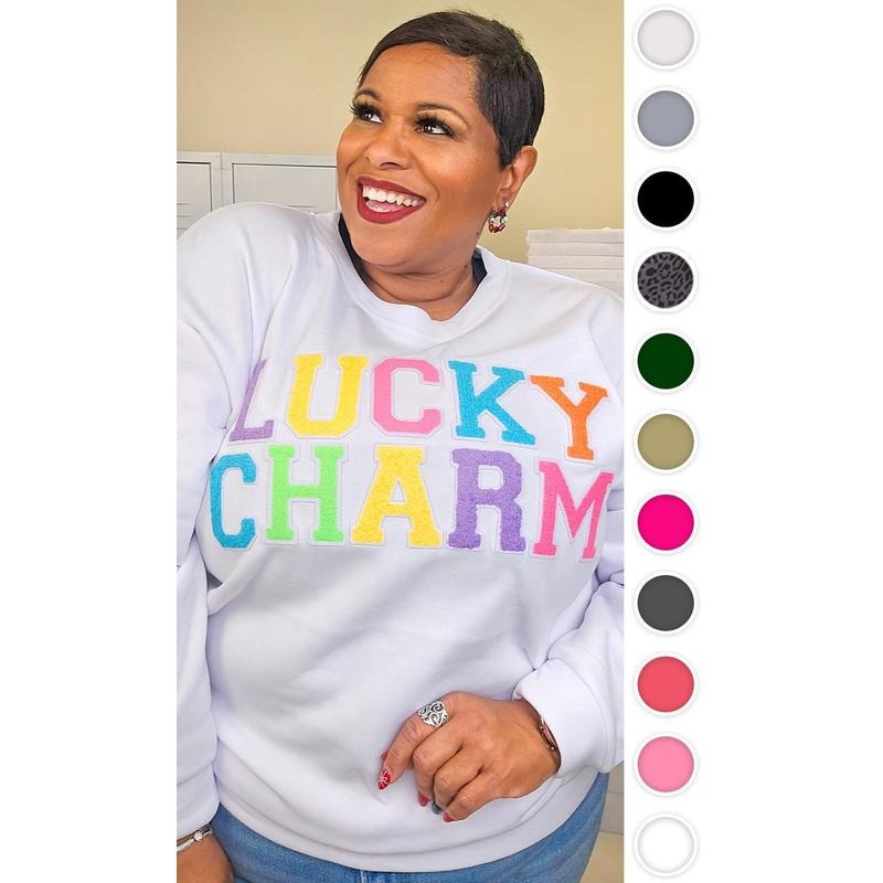 Soft Chenille Lucky Charm Adult Sweatshirt T-Shirts, Hoodie | CiraTrend.com