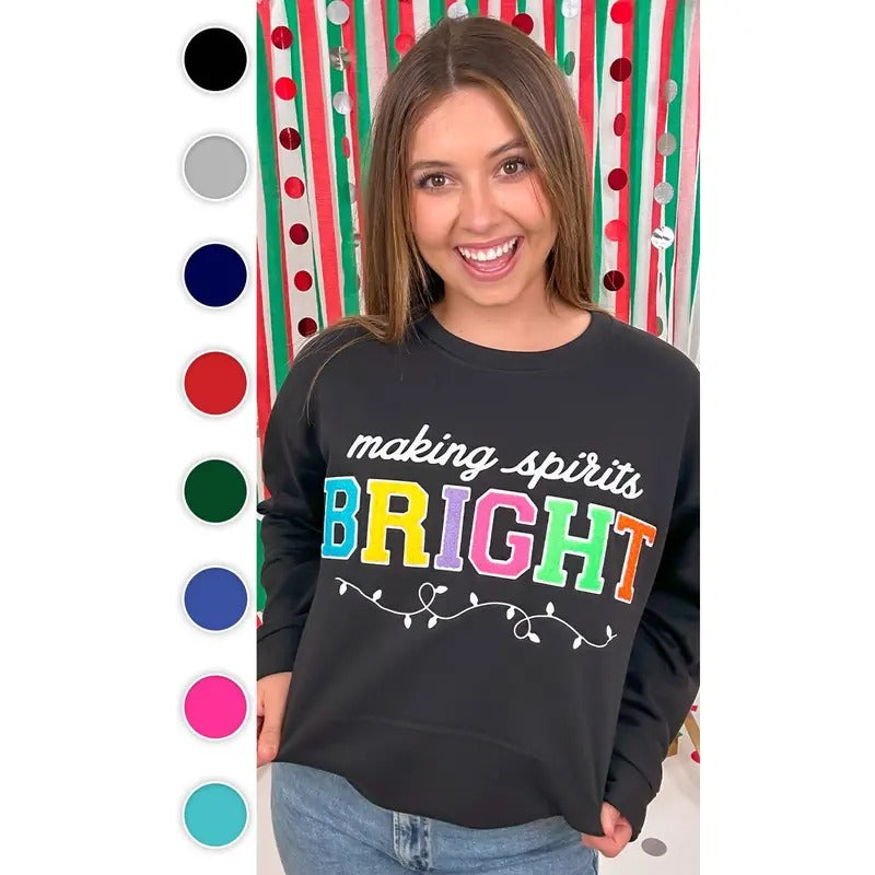 Soft Chenille Making Spirits Bright Sweatshirt T-Shirts, Hoodie | CiraTrend.com