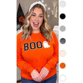 Soft Ideal Chenille Boo Graphic Long Sleeve T-Shirt Hoodie, Sweatshirt | CiraTrend.com