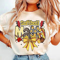 Softball Mama Shirt, Checkered Bow sweatshirt, Team Spirit, Game Day T-Shirt Hoodie | CiraTrend.com