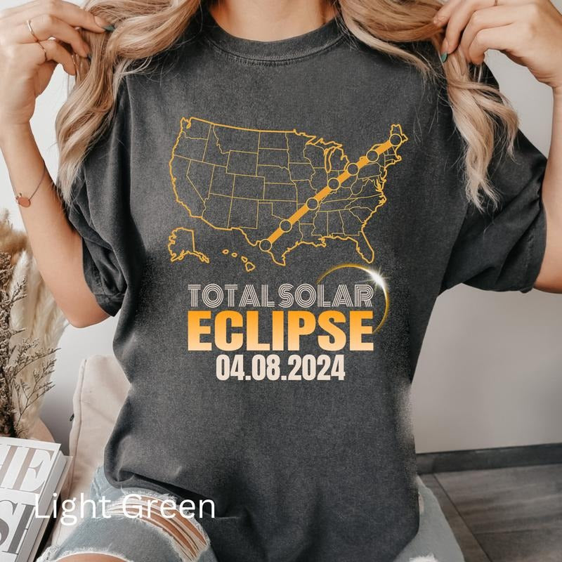Solar Eclipse Tee 2024 - Astronomical Event Tee - Sun and Moon - Fashionable Eclipse Wear - Stylish Shirt - Gift for her...