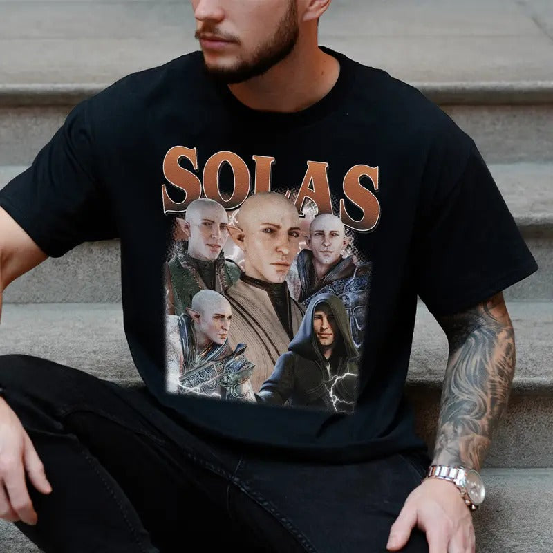 Solas Dragon Age Vintage Gaming T-Shirt, Solas Dragon Age Sweatshirt, Solas Dragon Age , Gift For Game Lovers Casual Clothing Fabric Menswear