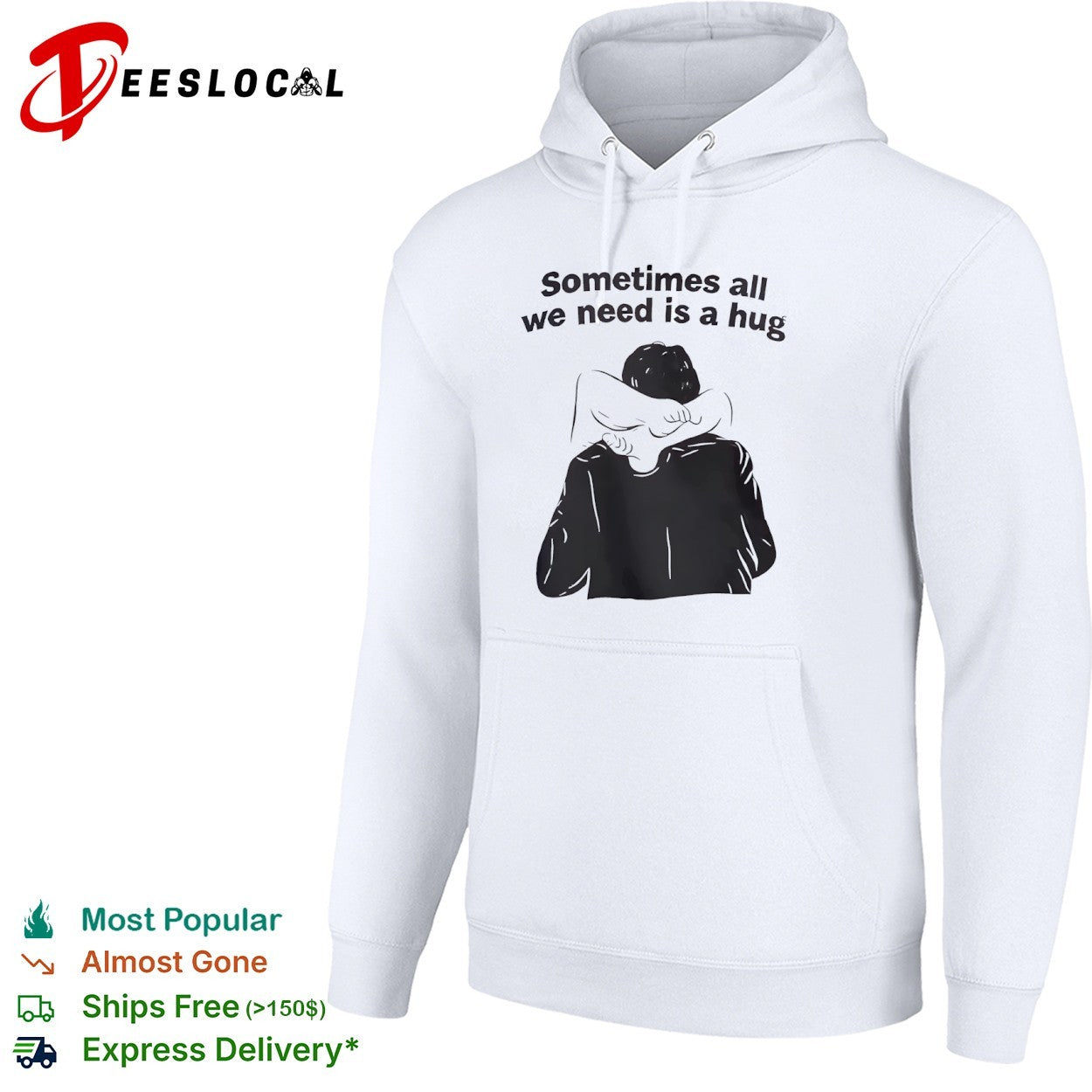 Sometimes all we need is a hug line art shirt