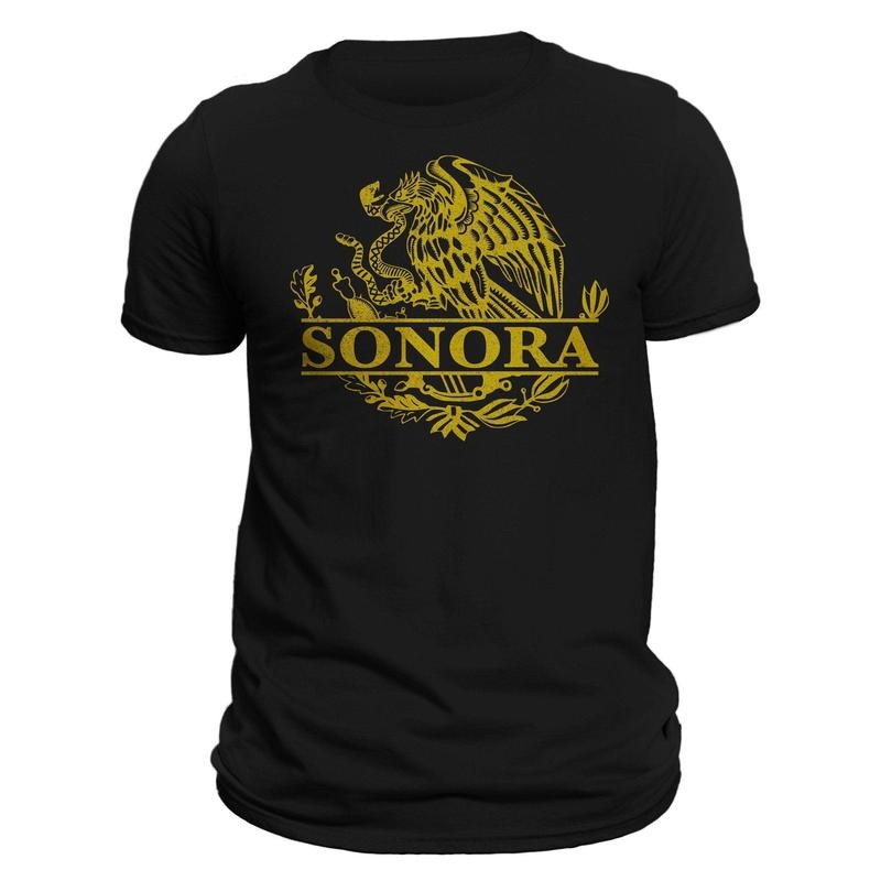 Sonora Mexico Eagle Emblem Mexican Flag T-Shirt Casual Classic Cotton Crewneck Hoodie, Sweatshirt | CiraTrend.com