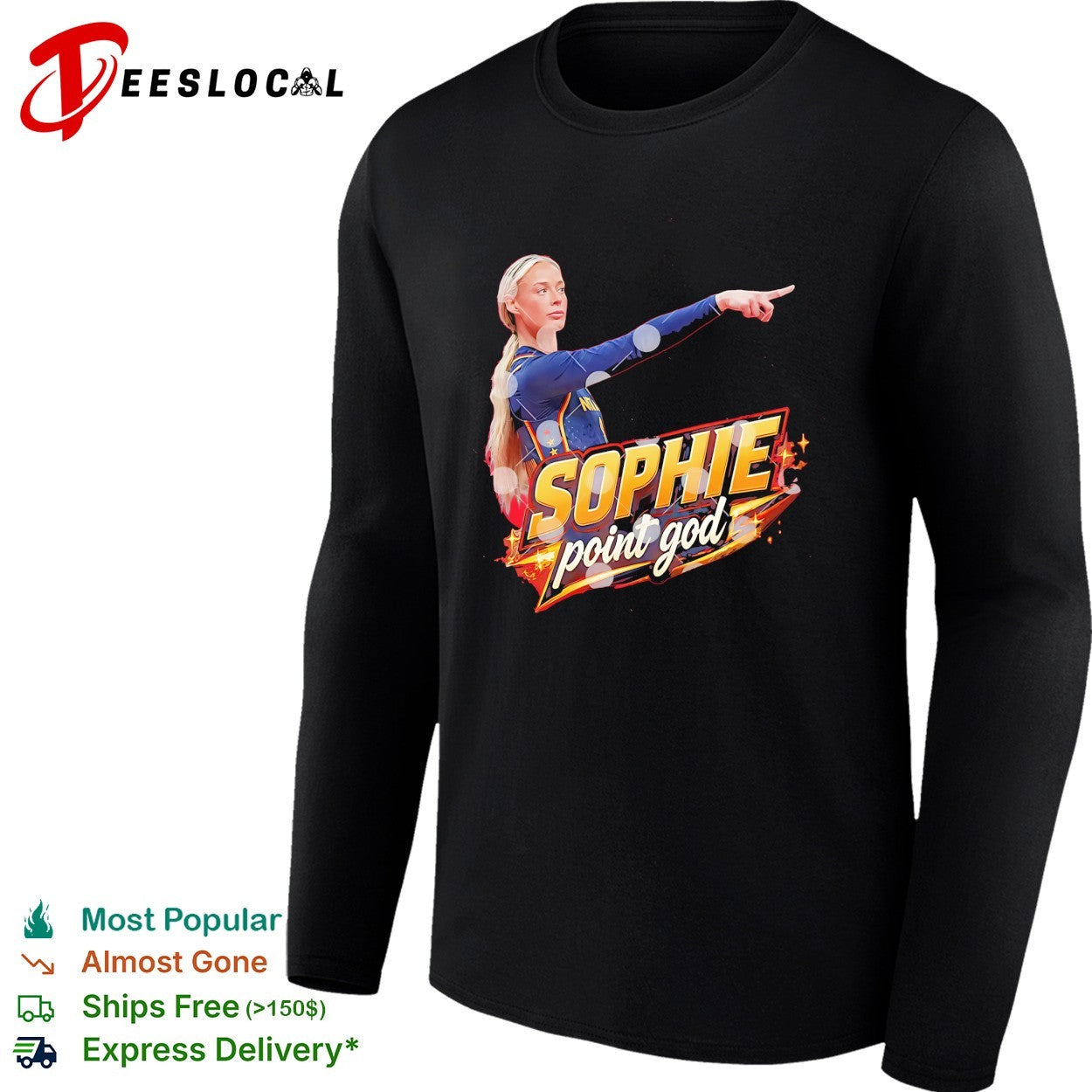 Sophie Cunningham Indiana Fever pointing point god badge shirt