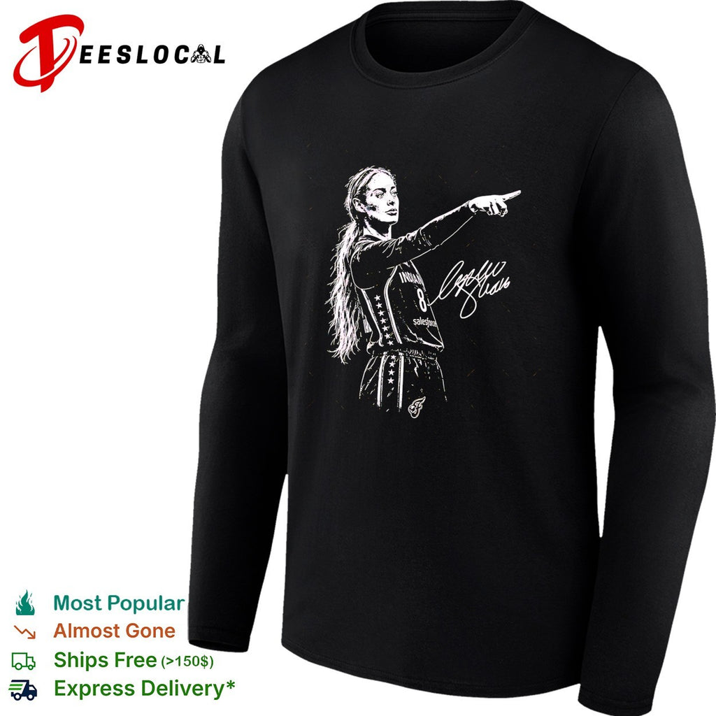 Sophie Cunningham Indiana Fever pointing sketch shirt