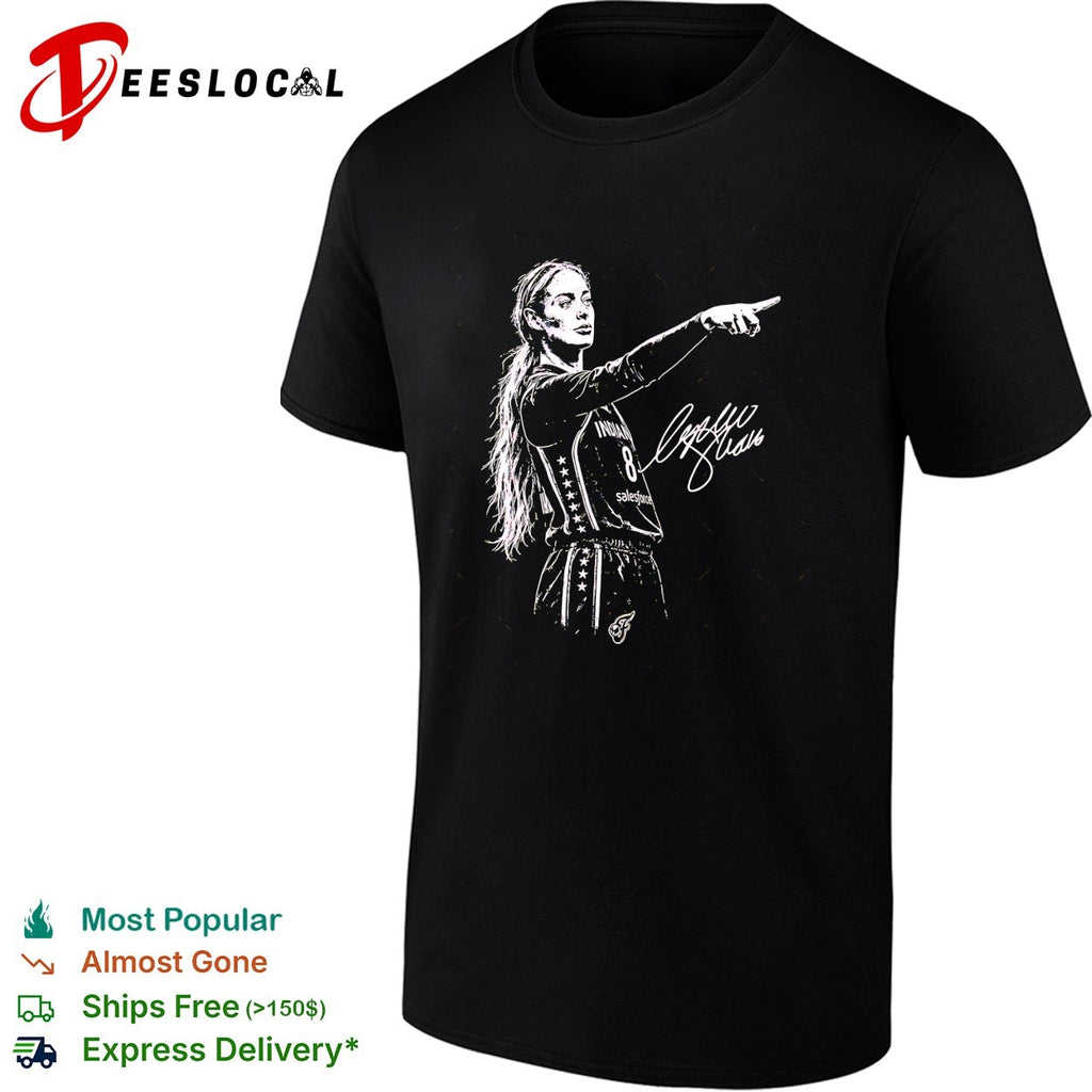 Sophie Cunningham Indiana Fever pointing sketch shirt